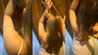 Vợ mới đi tập gym về đã bị doggy ngay cửa